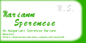 mariann szerencse business card